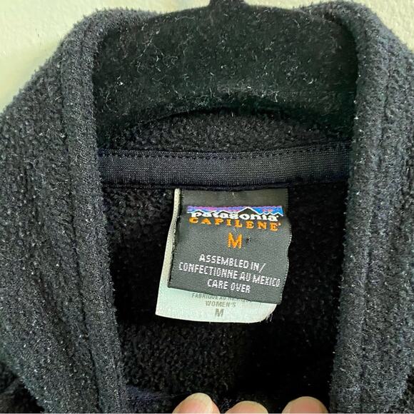 Patagonia Capilene Black Fleece Long Sleeve Pullover Women’s Medium 1/4 Zipper - Picture 2 of 14